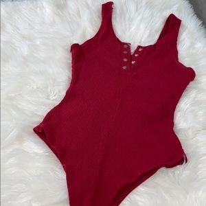 Burgundy cami bodysuit